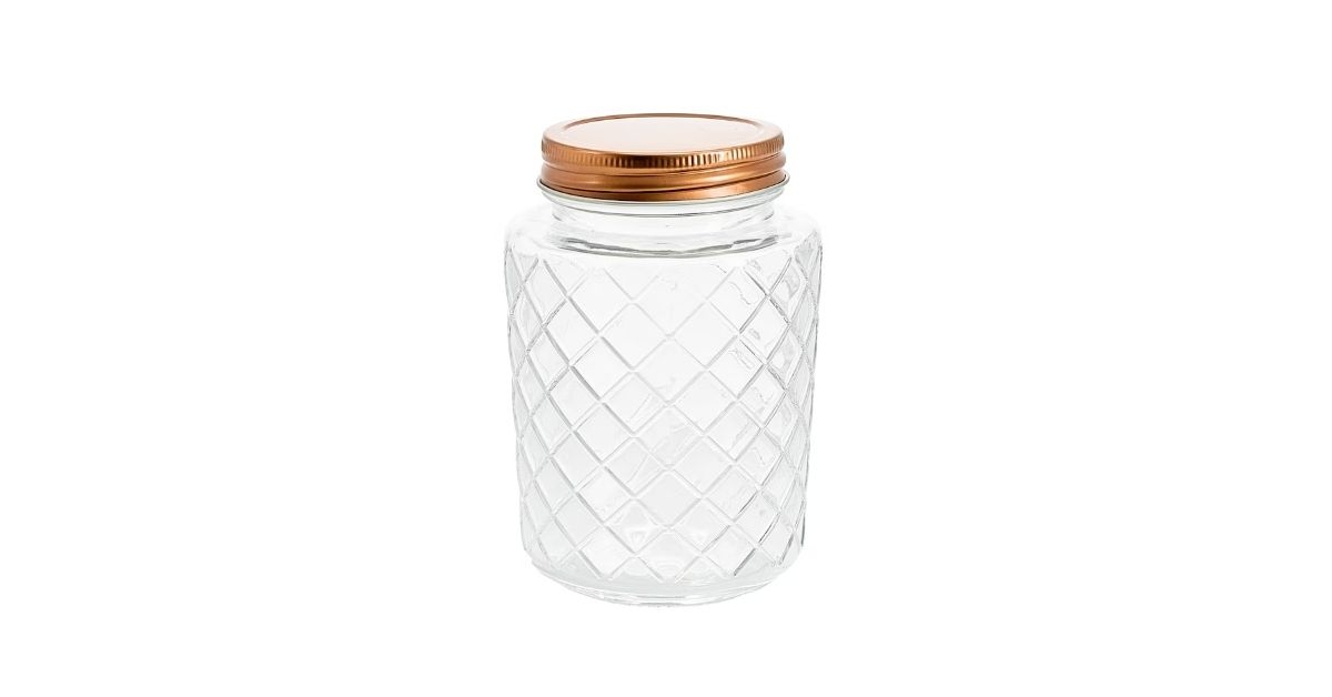 lattice pattern glass jar