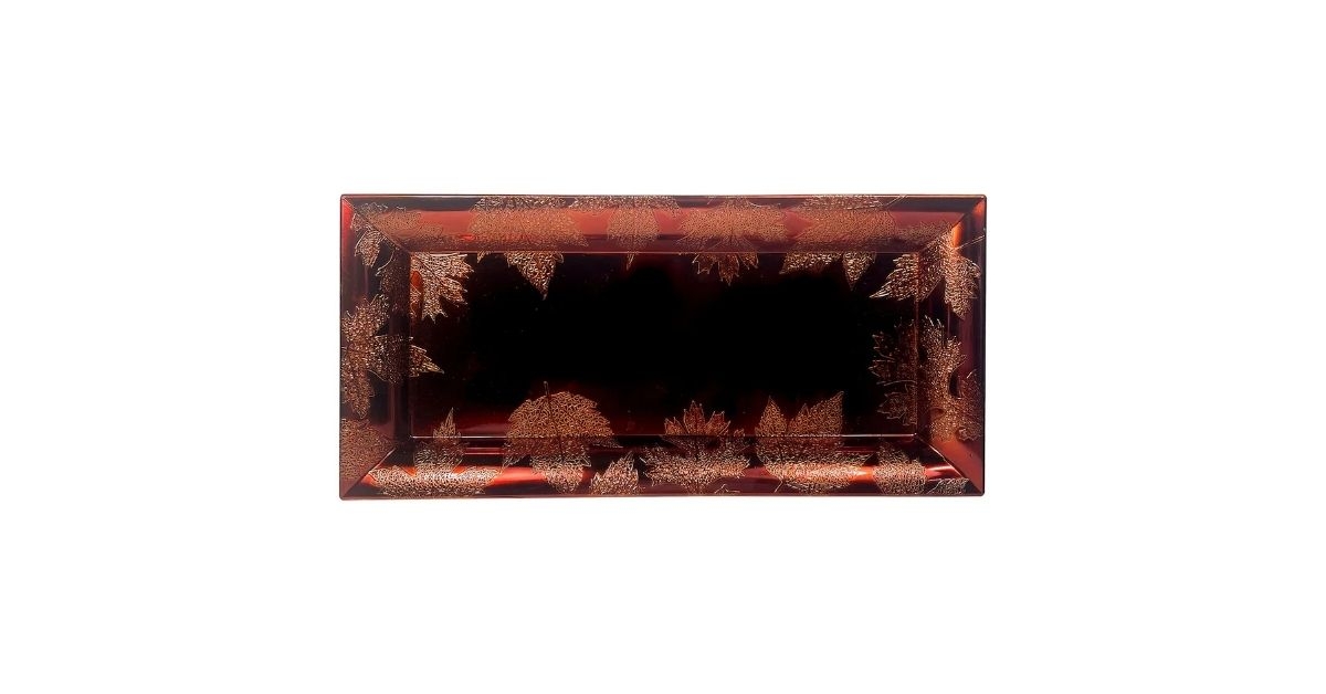 fall-themed rectangular charger plate