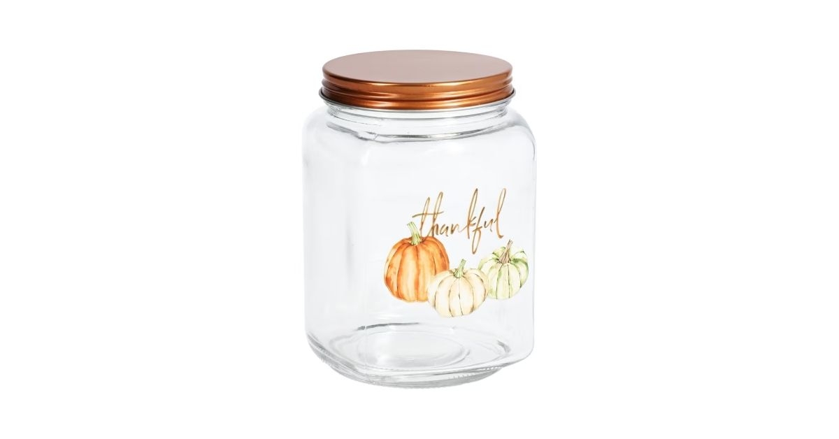 jar with pumpkin print