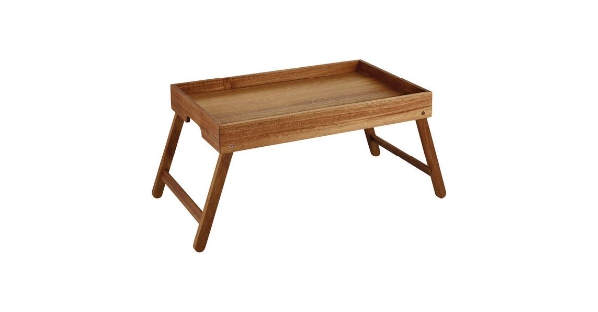 foldable acacia breakfast tray