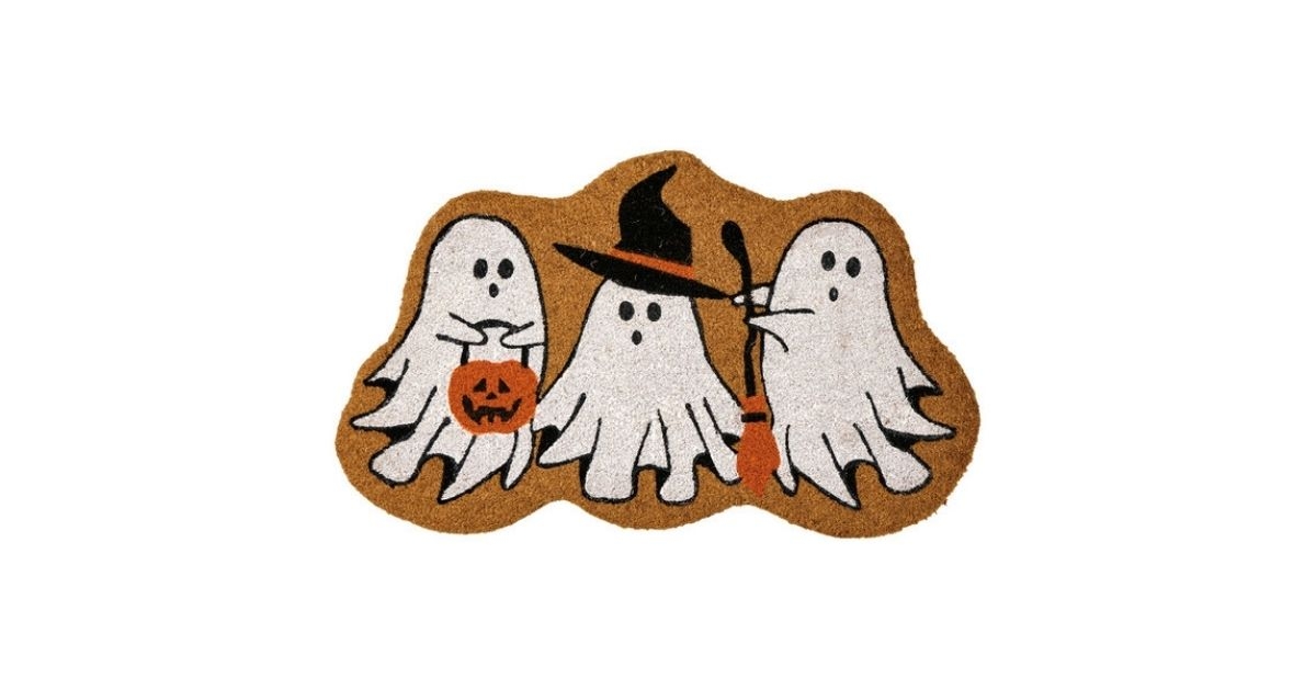 halloween ghosts coir doormat
