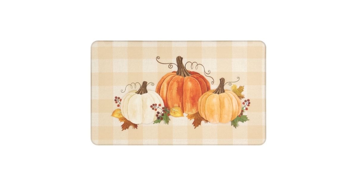 pumpkin trio fall comfort mat