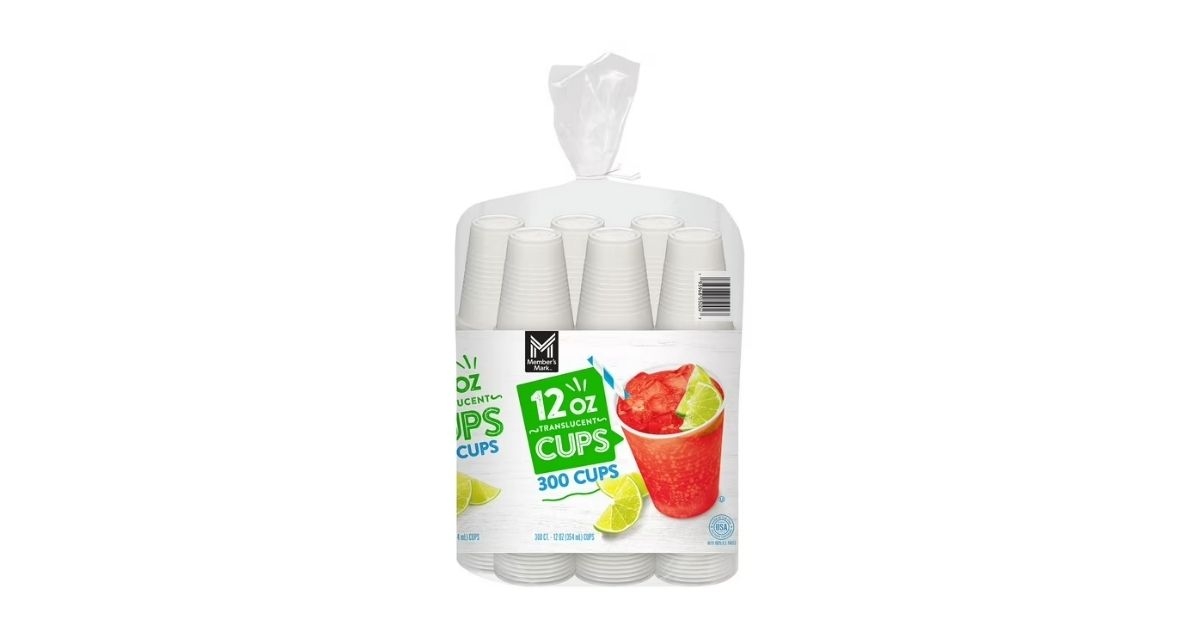 translucent plastic cups