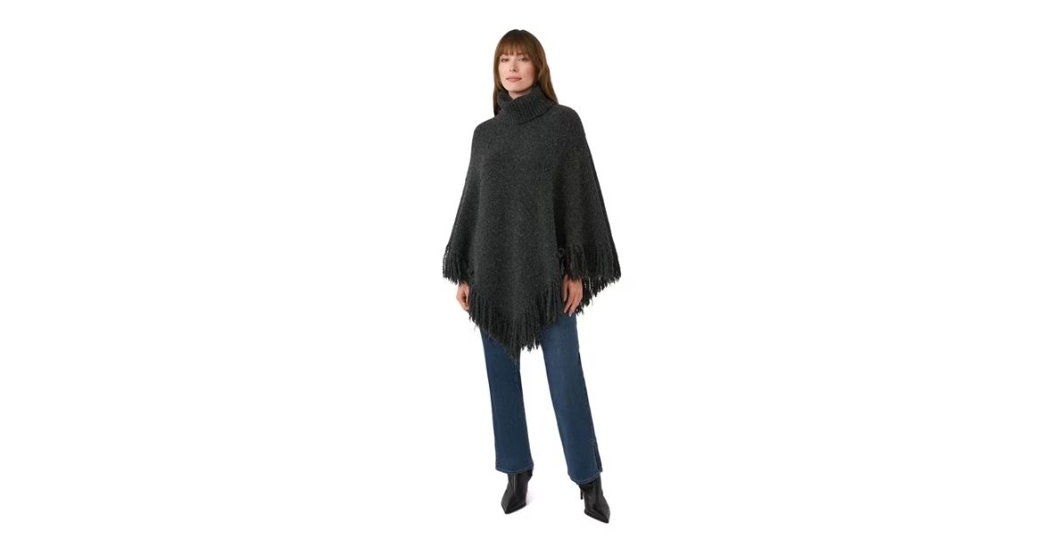 womens fringe poncho