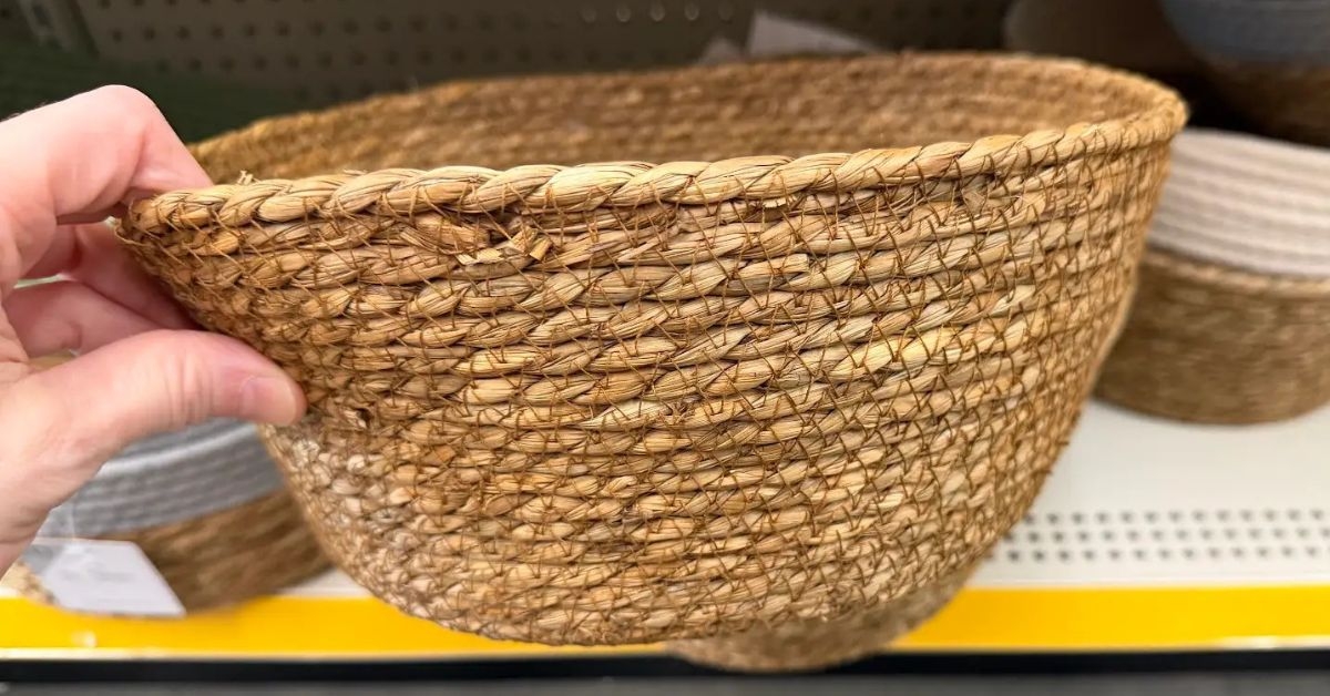 dollar tree seagrass woven basket
