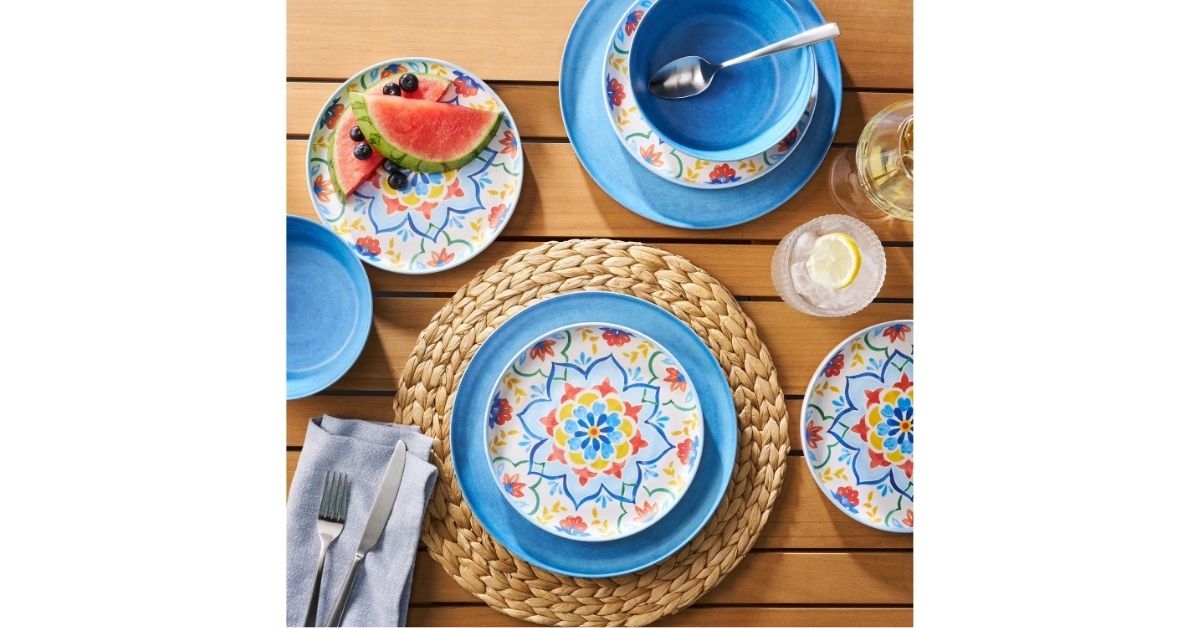 bamboo melamine dinnerware set