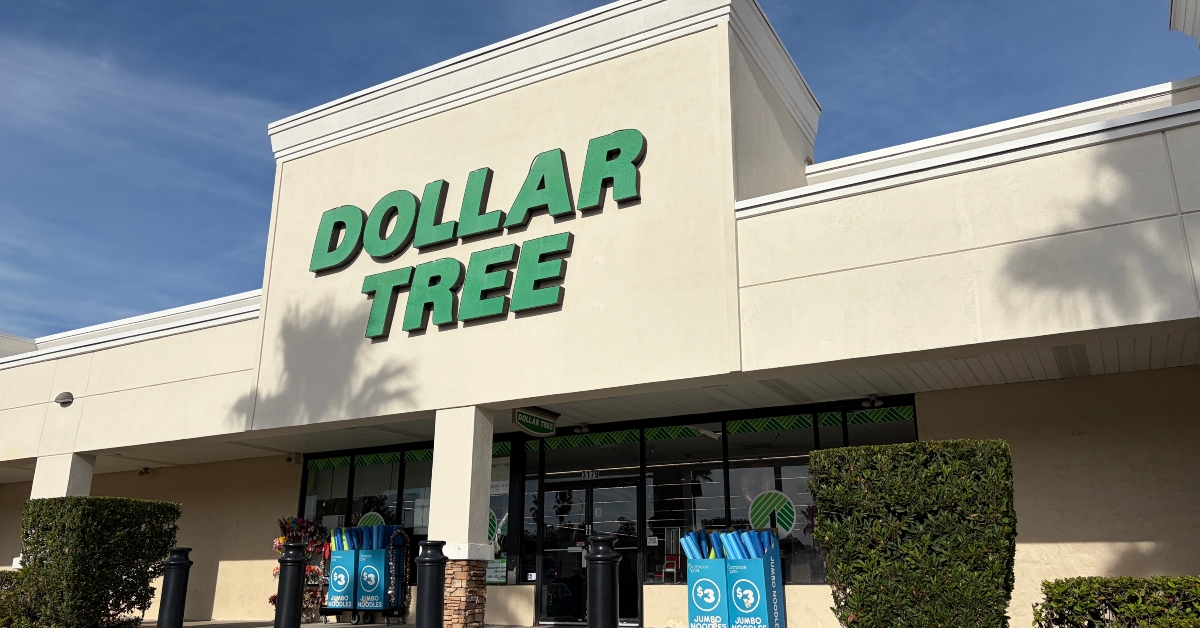 dollar tree retail store exterior side view 