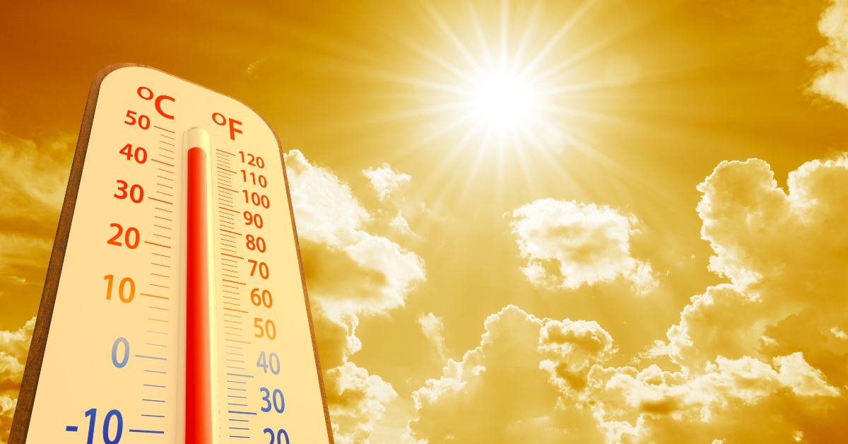 thermometer on yellow sky