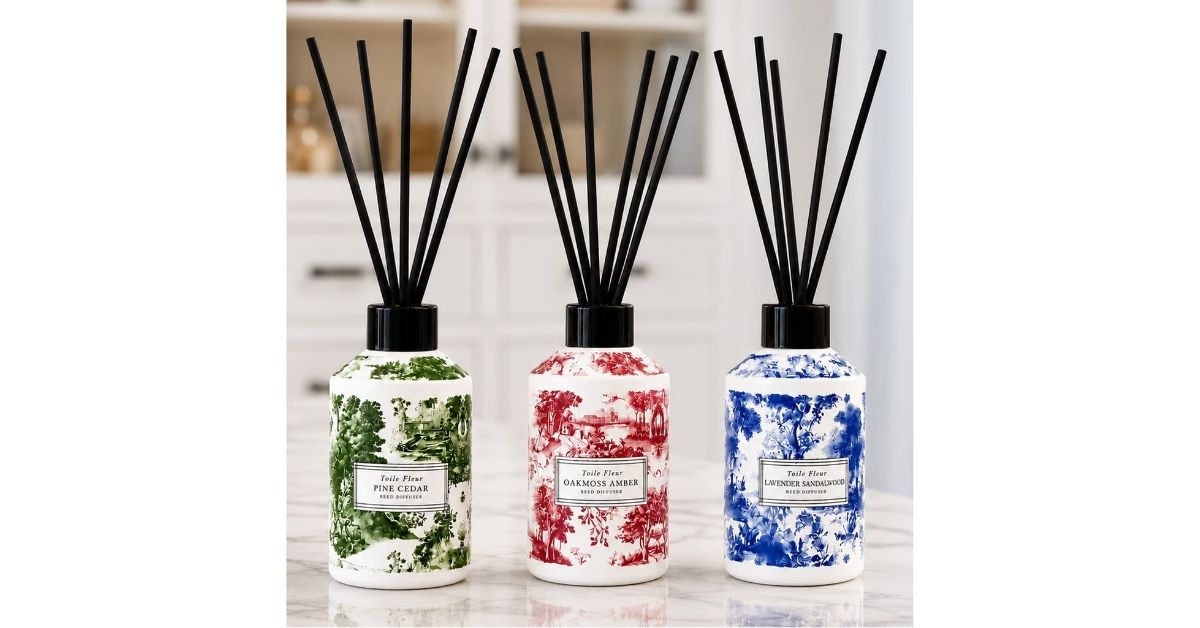 toile fleur reed diffuser set