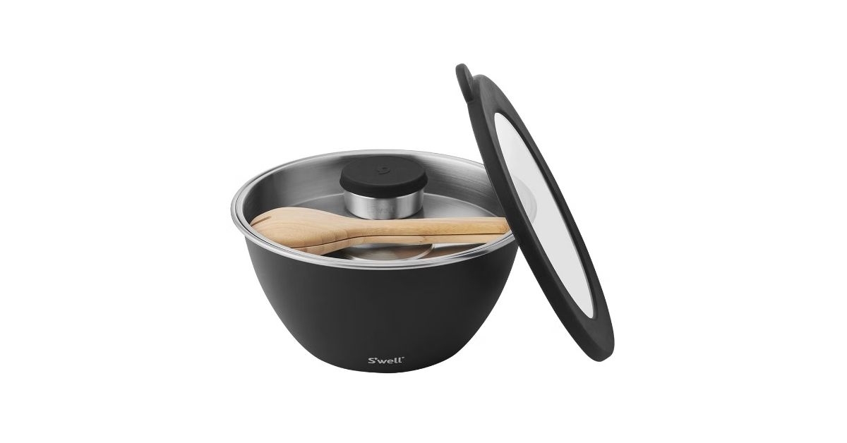 salad bowl kit with bamboo utensils