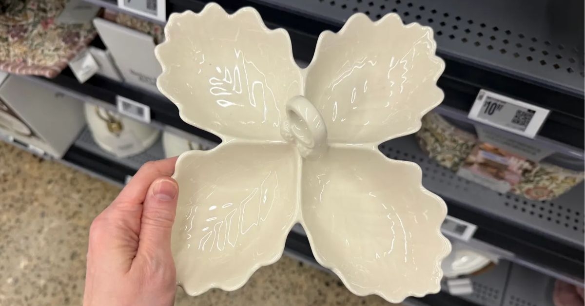 leaf stoneware serving bowl