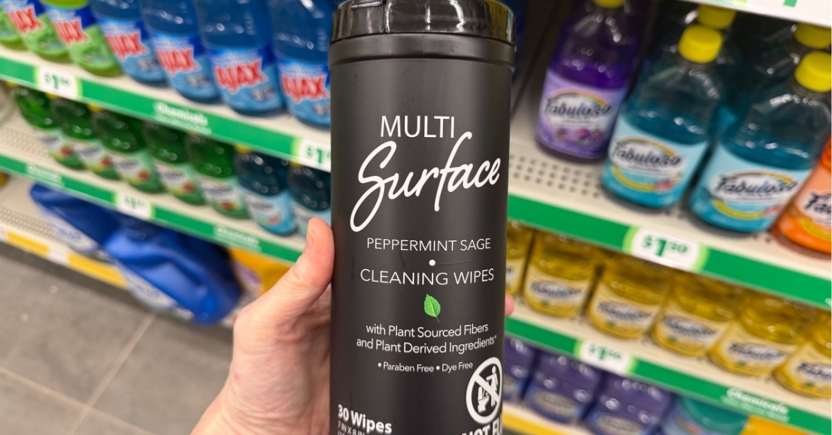 multi-surface peppermint sage wipes
