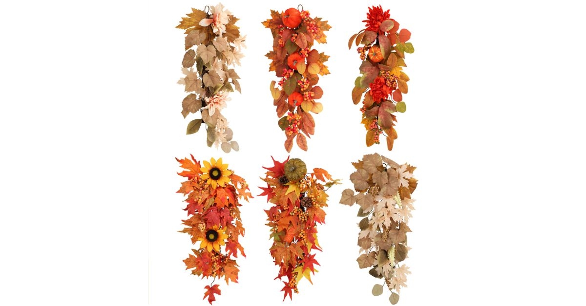 fall themed door swag decor