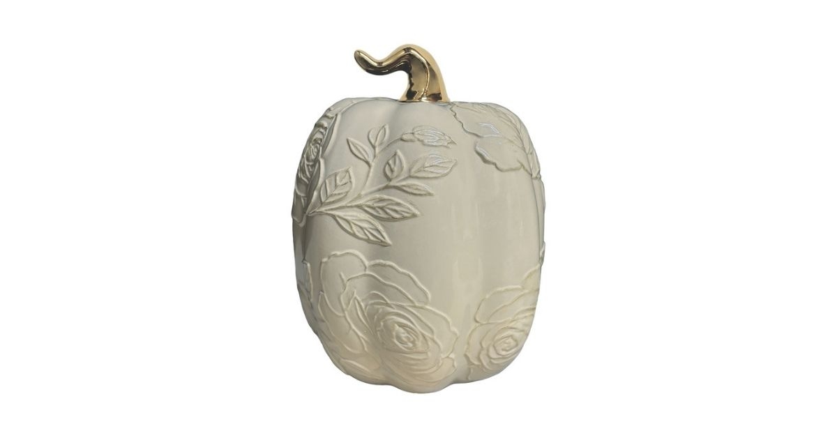 embossed ceramic pumpkin