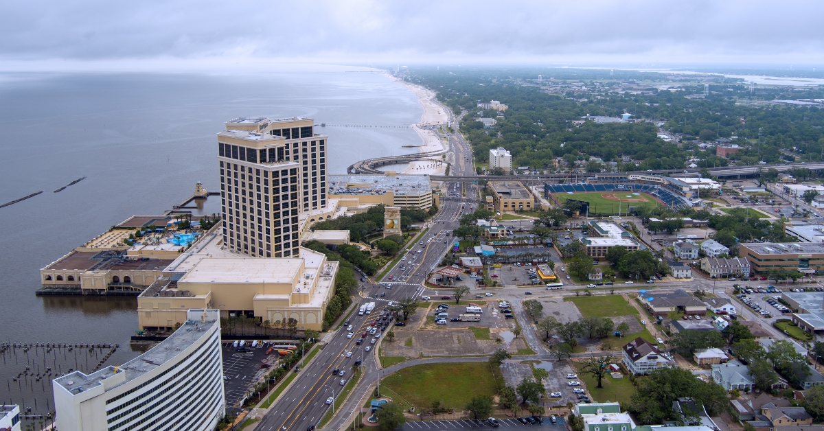 aerial view of biloxi mississipi
