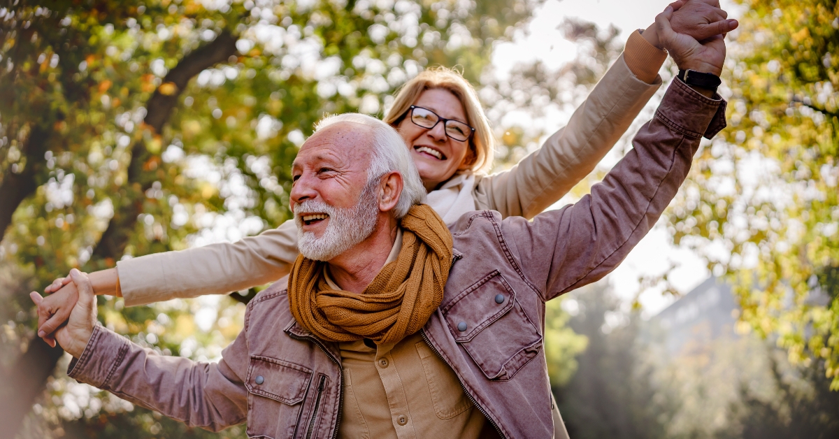 senior couple in the public park