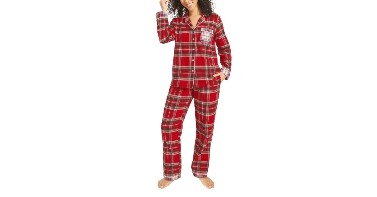 womens cotton flannel pajama set