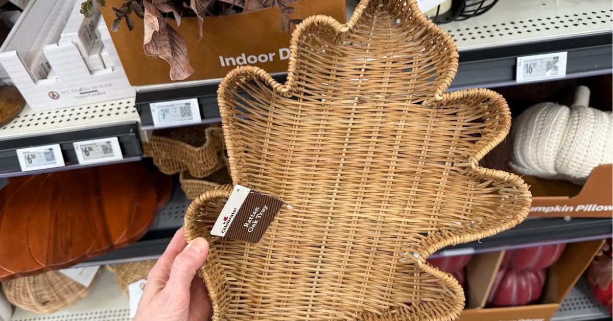 rattan oak tray