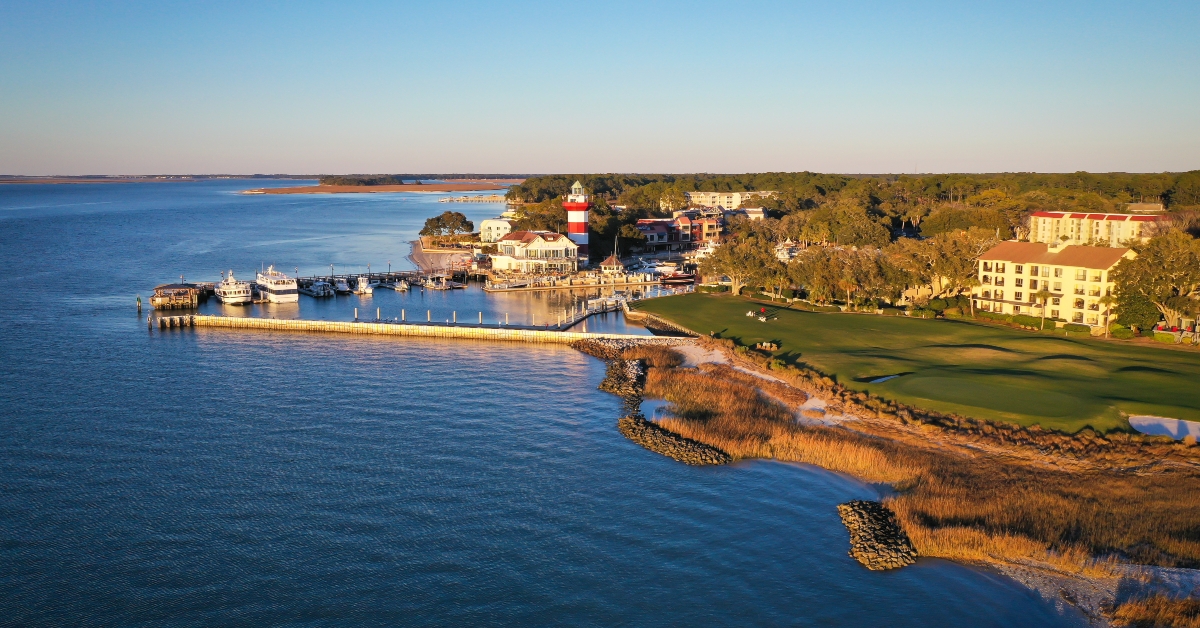 aerial view of harbour town