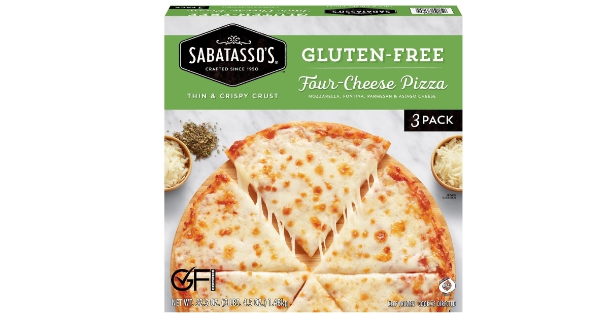 sabatassos gluten free four cheese pizza