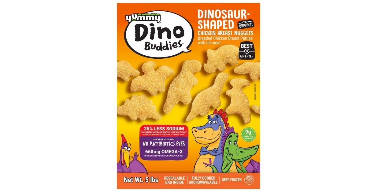 dinosaur shaped chicken breast nuggets