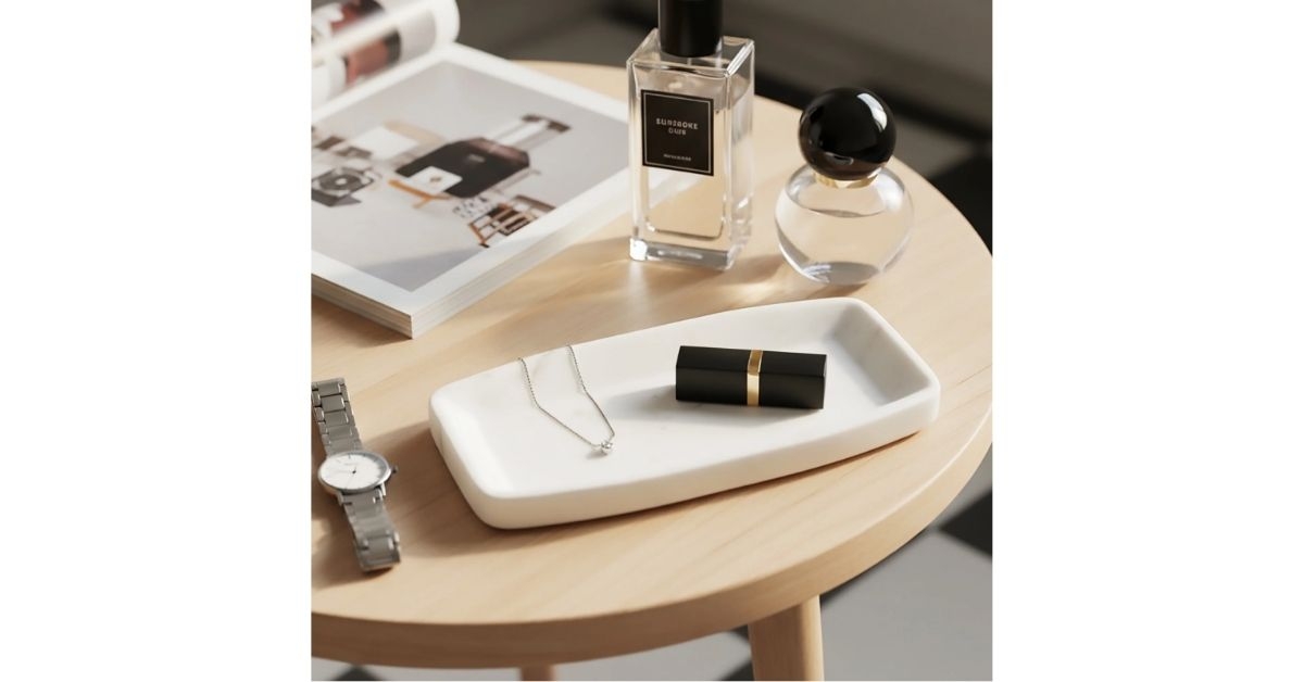 white marble decorative tray