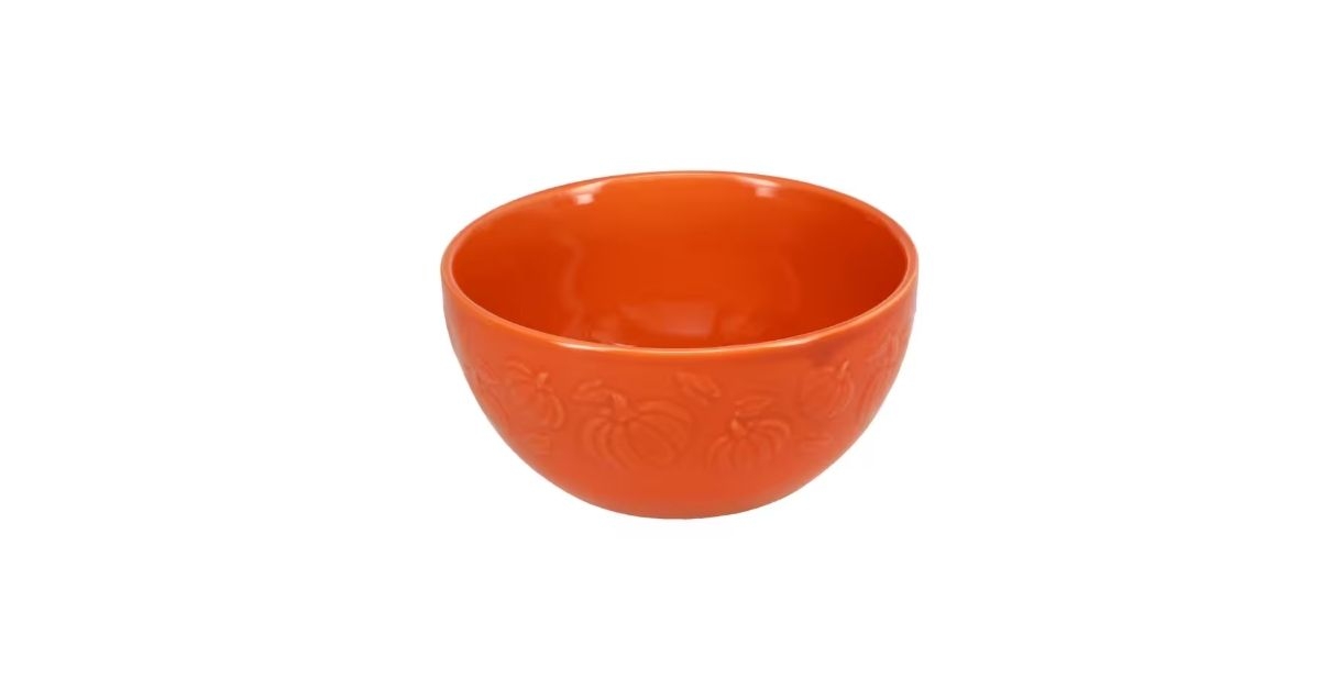 stoneware pumpkin bowl