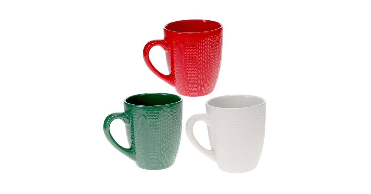 cable knit embossed mug