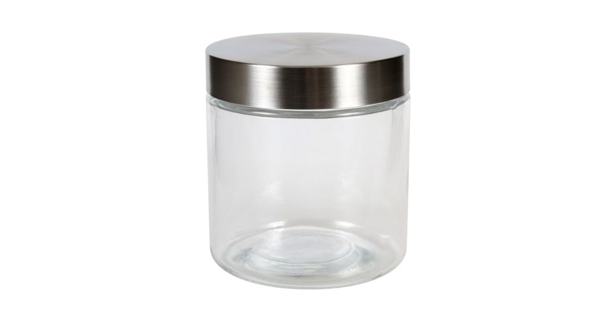 storage jar with stainless steel lid