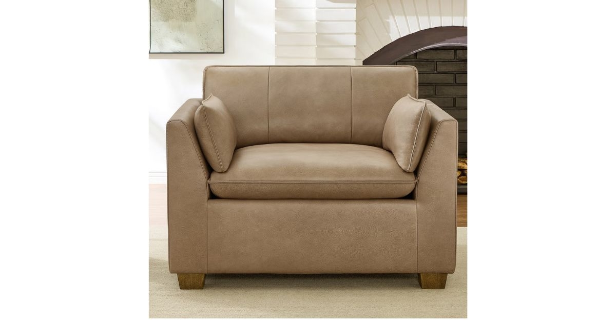 Henredon Solara Leather Oversized Accent Chair