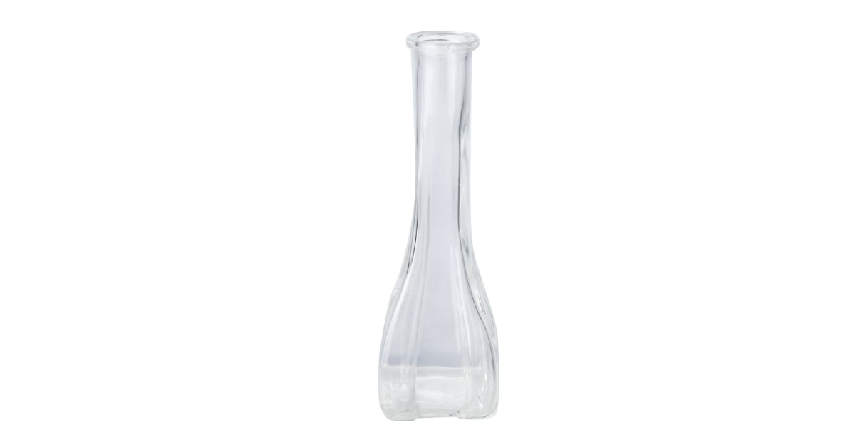 clear glass ribbed bud vase