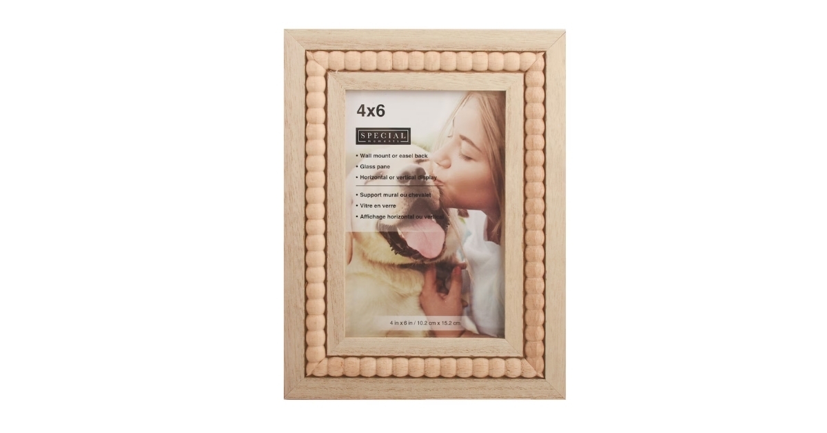 wooden beaded photo frame