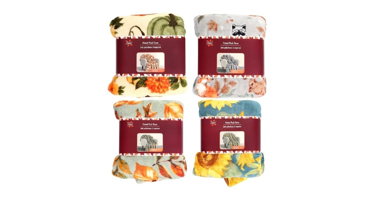 fall theme fleece throw