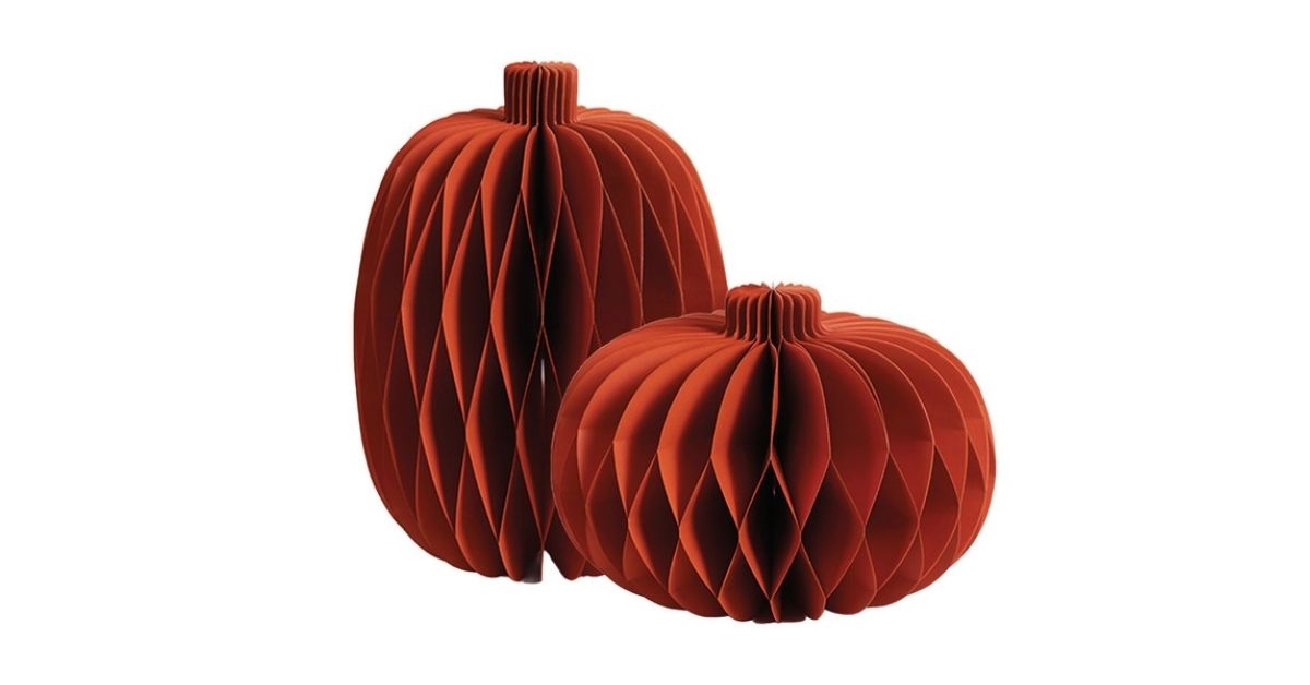paper pumpkins burnt orange