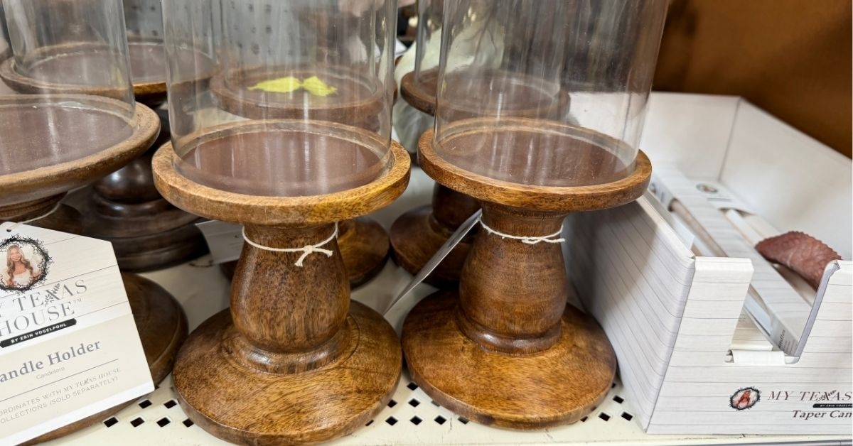 wooden candle holder