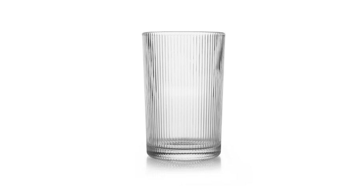 ribbed glass candle holder