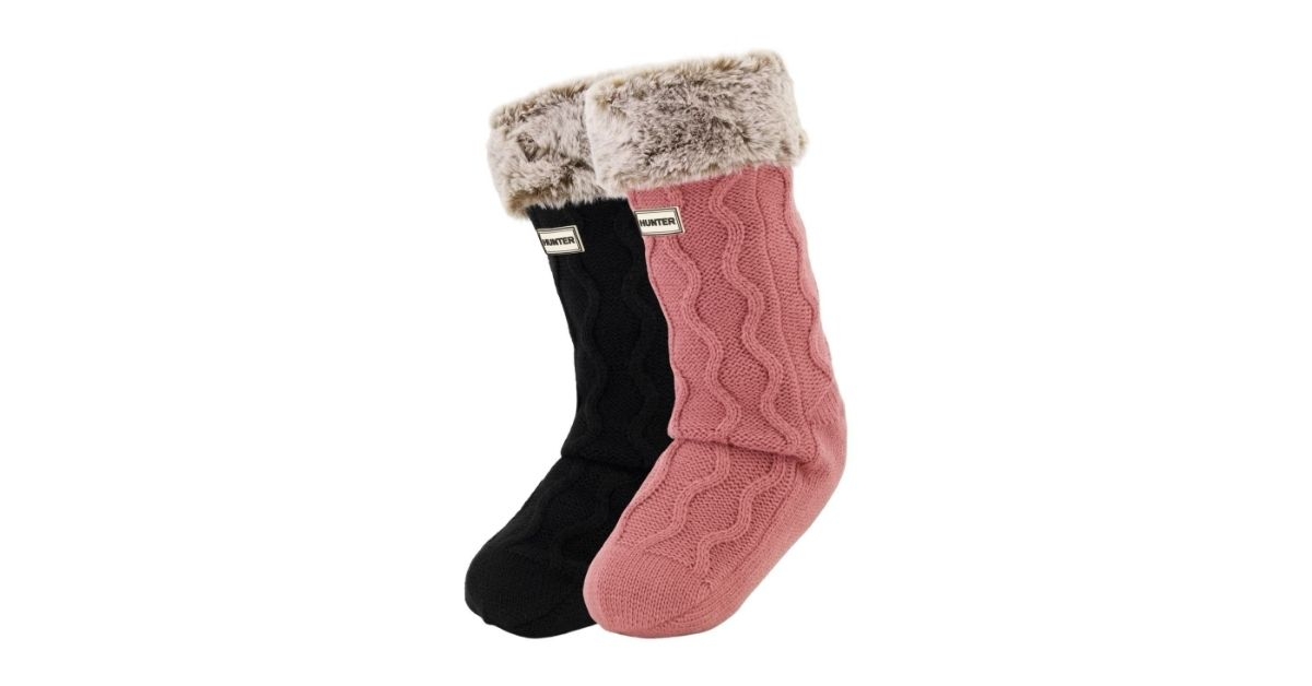 womens cable knit slipper sock
