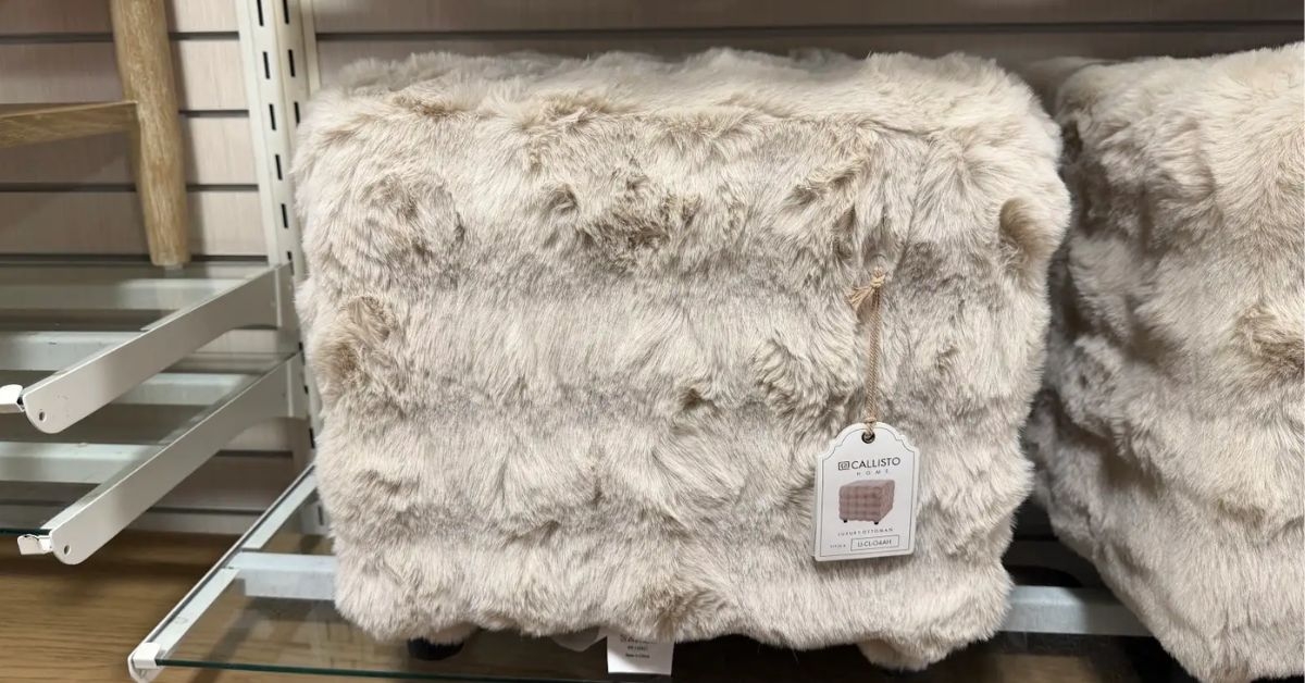 callisto home faux fur ottoman