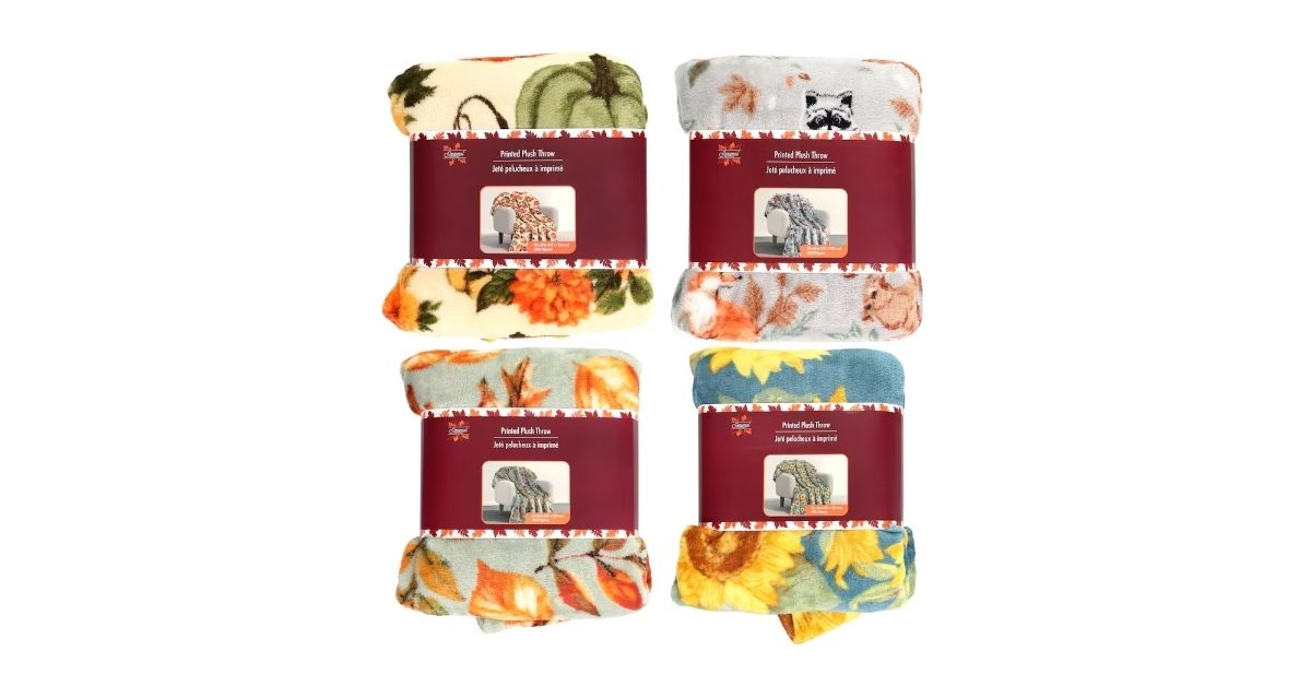 seasonal collection fall fleece throw