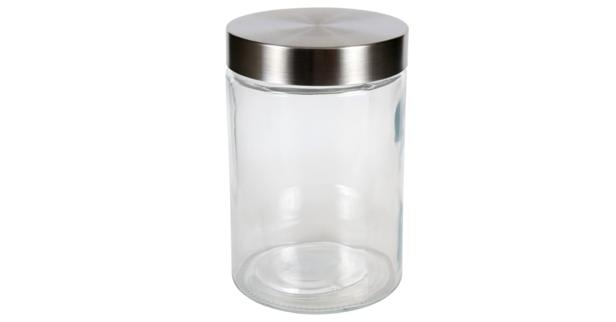 glass jar with stainless steel lid