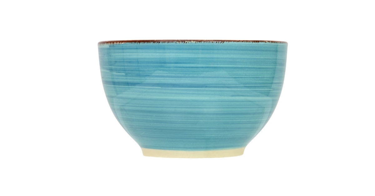 turquoise swirl stoneware bowl