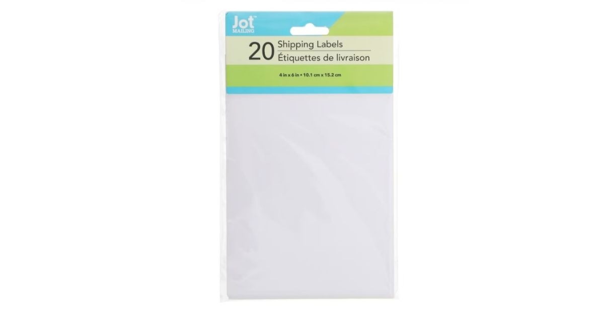 Dollar Tree Jot Shipping Labels