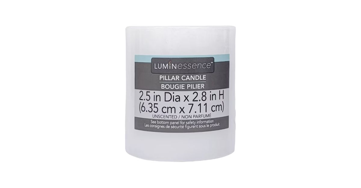 unscented white pillar candle