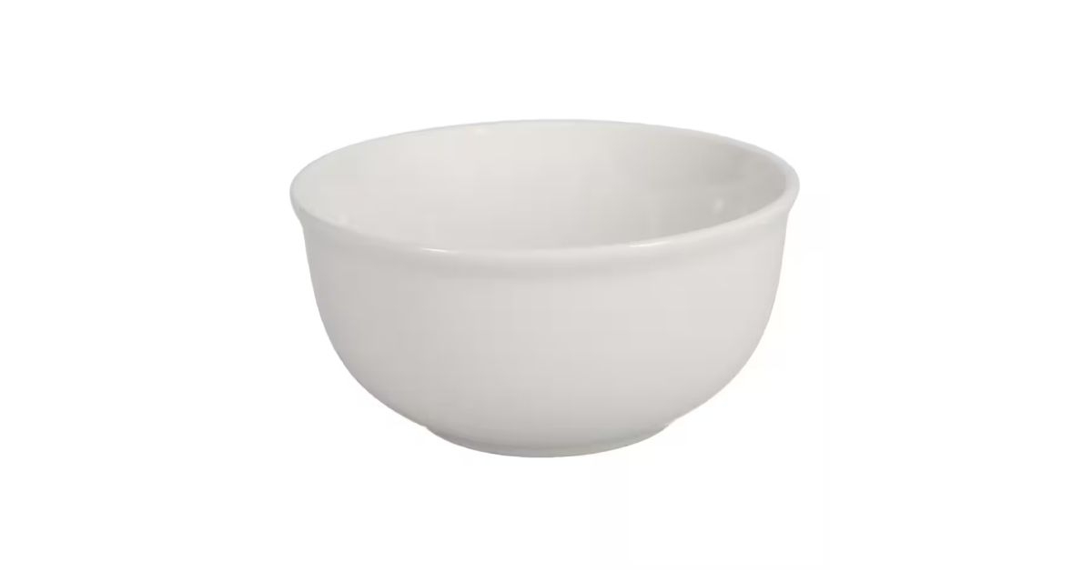 white stoneware bowl