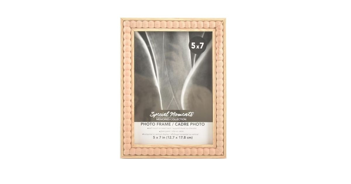wooden beaded photo frame