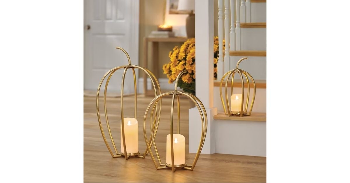 pumpkins with led candles