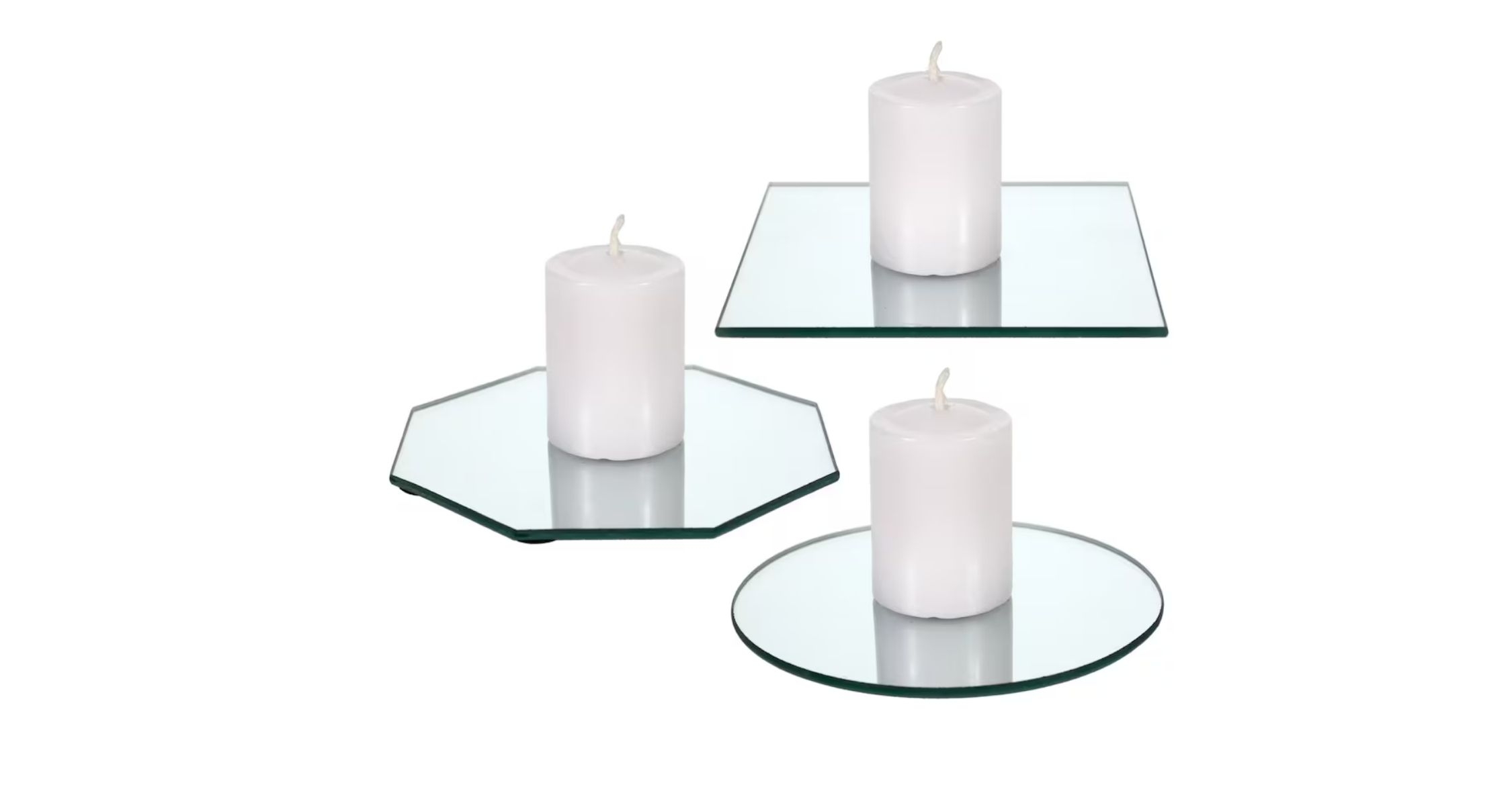 Luminessence Glass Mirror Candleholders