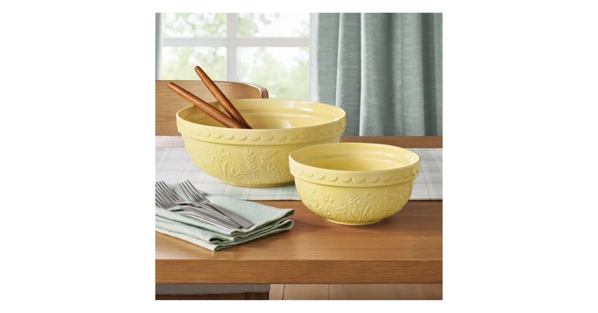 floral ceramic prep and serve bowls