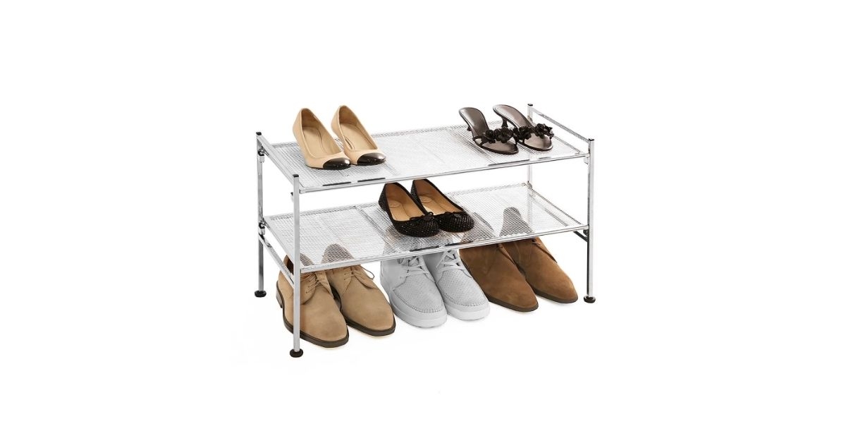 steel mesh utility shoe rack