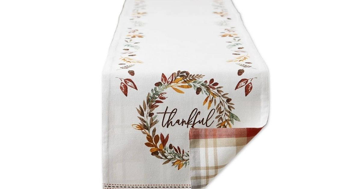 Nordstrom Rack Thankful Autumn Wreath Reversible Tablecloth